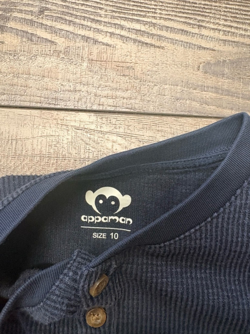 Appaman Navy Long Sleeve Henley Thermal Top - Picture 2 of 4